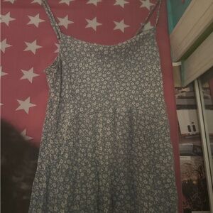 Size: Medium 
Color: blue
Floral maxi dress with slit